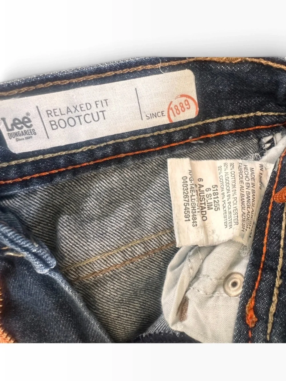Lee Dungarees Boys Relaxed Fit Bootcut Jeans Medium Wash Size 6 Slim Adjustable